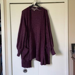 Purple velvet cardigan